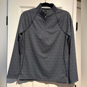 Peter Millar Navy and White Patterned Quarter Zip Pullover